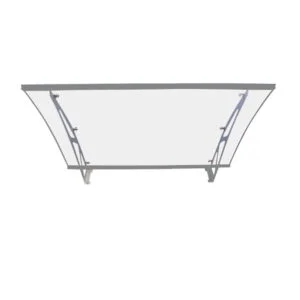 DIAMOND 100 Door Awning Canopy DIY Clear Solid Polycarbonate Cover Board Silver Aluminum Brackets